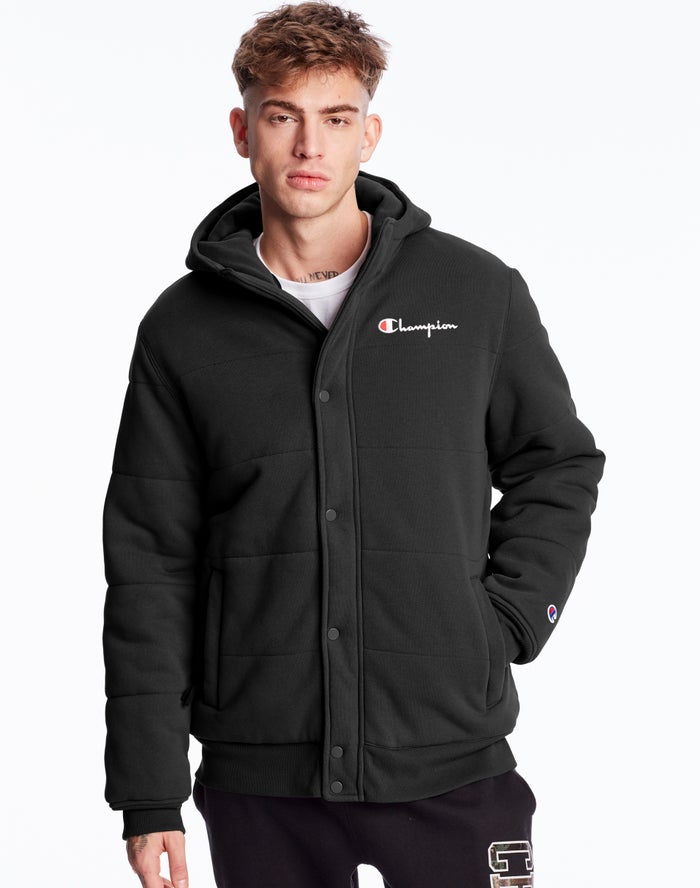 Chaqueta Champion Hombre - Reverse Weave Puffer ( Negras ) 9834057-EQ